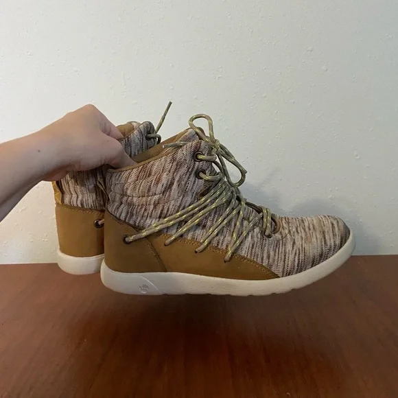 Brown and Tan Bearpaw Mid-top Lace-up Sneaker Boots - Picture 5 of 7